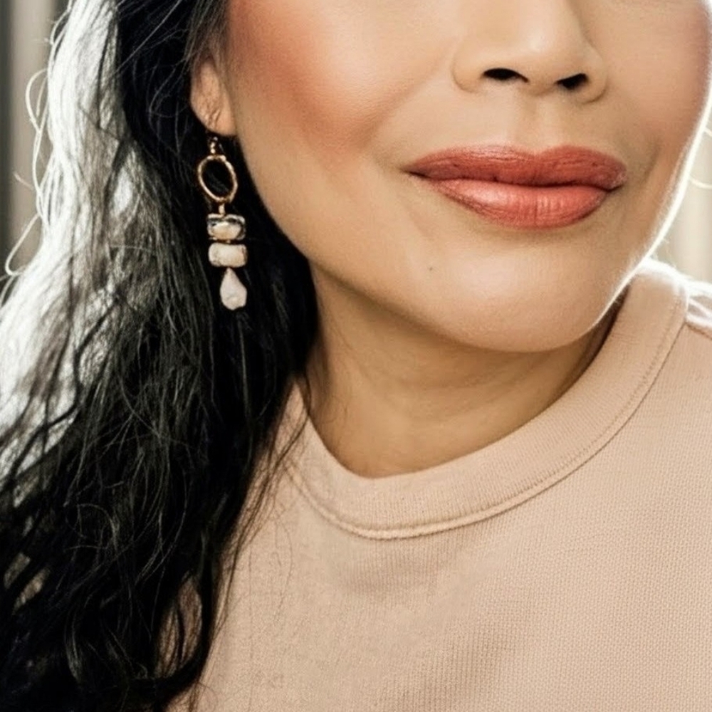 Whispers From Andes Genuine Pink Peruvian Opals In Antique Copper Drop Earrings - Picture 9 of 10